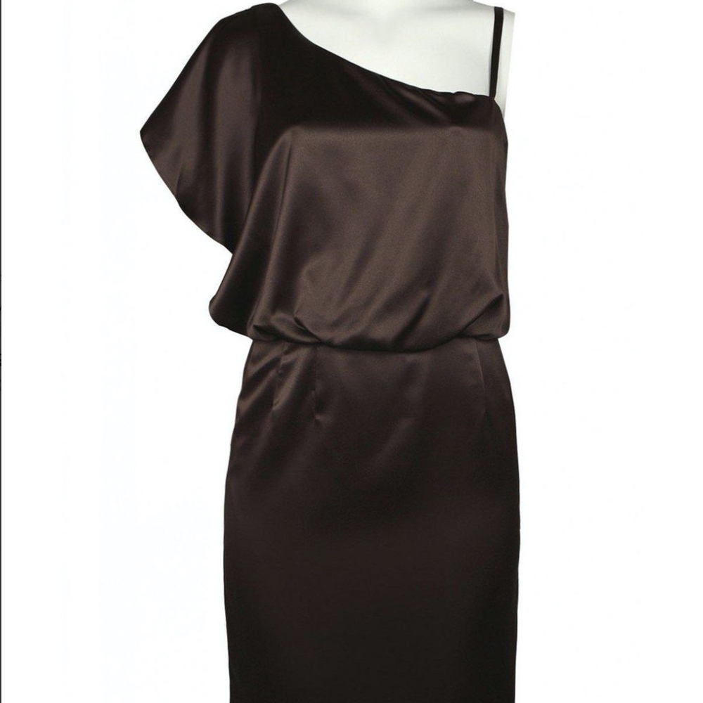 One Shoulder Flutter Sleeve Cocktail Dress